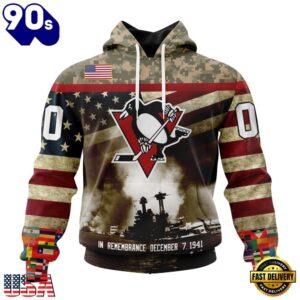 NHL Pittsburgh Penguins Specialized Unisex Kits Remember Pearl Harbor Hoodie, T Shirt , Trending NHL 3D Tee Nhl Pittsburgh Penguins Specialized Unisex Kits Remember Pearl Harbor Hoodie T Shirt 1