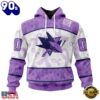 NHL San Jose Sharks Special Lavender Fight Cancer Hoodie, T Shirt , Trending NHL 3D Tee