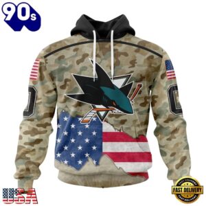 NHL San Jose Sharks Specialized Kits For United State With Camo Color Hoodie, T Shirt , Trending NHL 3D Tee Nhl San Jose Sharks Specialized Kits For United State With Camo Color Hoodie T Shirt 1