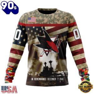 NHL San Jose Sharks Specialized Unisex Kits Remember Pearl Harbor Hoodie, T Shirt , Trending NHL 3D Tee Nhl San Jose Sharks Specialized Unisex Kits Remember Pearl Harbor Hoodie T Shirt 3