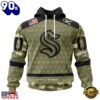 NHL Seattle Kraken Special Camo Military Appreciation Hoodie, T Shirt , Trending NHL 3D Tee