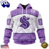 NHL Seattle Kraken Special Lavender Fight Cancer Hoodie, T Shirt , Trending NHL 3D Tee