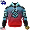 NHL Seattle Kraken Special Retro Gradient Design Hoodie, T Shirt, Trending NHL 3D Tee