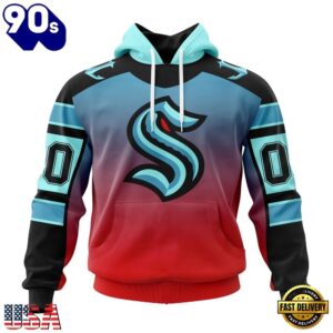 NHL Seattle Kraken Special Retro Gradient Design Hoodie, T Shirt, Trending NHL 3D Tee Nhl Seattle Kraken Special Retro Gradient Design Hoodie T Shirt 1