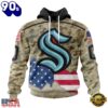 NHL Seattle Kraken Specialized Kits For United State With Camo Color Hoodie, T Shirt , Trending NHL 3D Tee