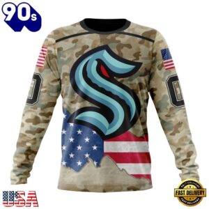 NHL Seattle Kraken Specialized Kits For United State With Camo Color Hoodie, T Shirt , Trending NHL 3D Tee Nhl Seattle Kraken Specialized Kits For United State With Camo Color Hoodie T Shirt 3