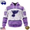 NHL St Louis Blues Special Lavender Fight Cancer Hoodie, T Shirt , Trending NHL 3D Tee