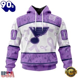 NHL St Louis Blues Special Lavender Fight Cancer Hoodie, T Shirt , Trending NHL 3D Tee Nhl ST Louis Blues Special Lavender Fight Cancer Hoodie T Shirt 1