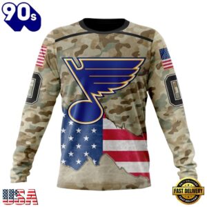 NHL St. Louis Blues Specialized Kits For United State With Camo Color Hoodie, T Shirt , Trending NHL 3D Tee Nhl ST Louis Blues Specialized Kits For United State With Camo Color Hoodie T Shirt 3