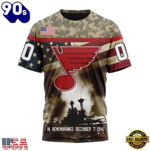 NHL St. Louis Blues Specialized Unisex Kits Remember Pearl Harbor Hoodie, T Shirt , Trending NHL 3D Tee Nhl ST Louis Blues Specialized Unisex Kits Remember Pearl Harbor Hoodie T Shirt 4