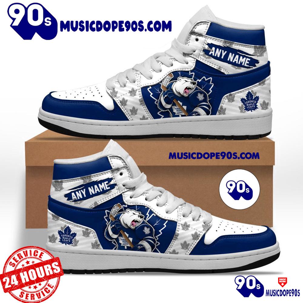 NHL Toronto Maple Leafs With Team Mascot Customized Air Jordan 1 Sneaker NHL Toronto Maple Leafs With Team Mascot Customized Air Jordan 1 Sneaker