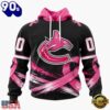 NHL Vancouver Canucks 2026 Hockey Pink Fights Breast Cancer Design Hoodie, TShirt, Sweatshirt, Trending NHL 3D Tee