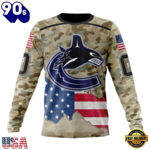 NHL Vancouver Canucks Specialized Kits For United State With Camo Color Hoodie, T Shirt , Trending NHL 3D Tee Nhl Vancouver Canucks Specialized Kits For United State With Camo Color Hoodie T Shirt 3