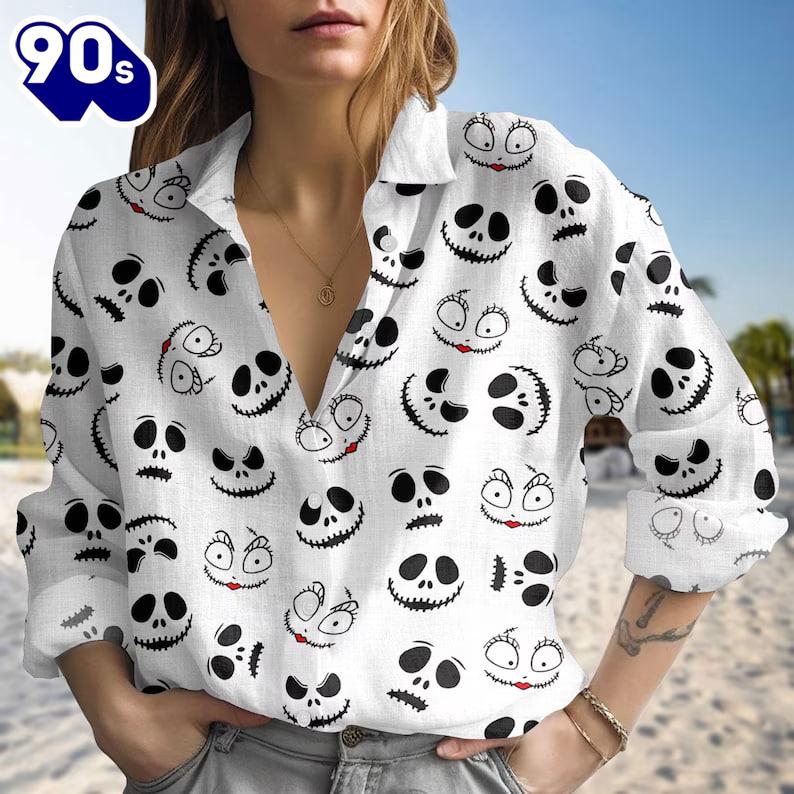 Nightmare Before Christmas Characters Blouse Shirt, Disney Women Shirt Nightmare Before Christmas Characters Blouse Shirt, Disney Women Shirt