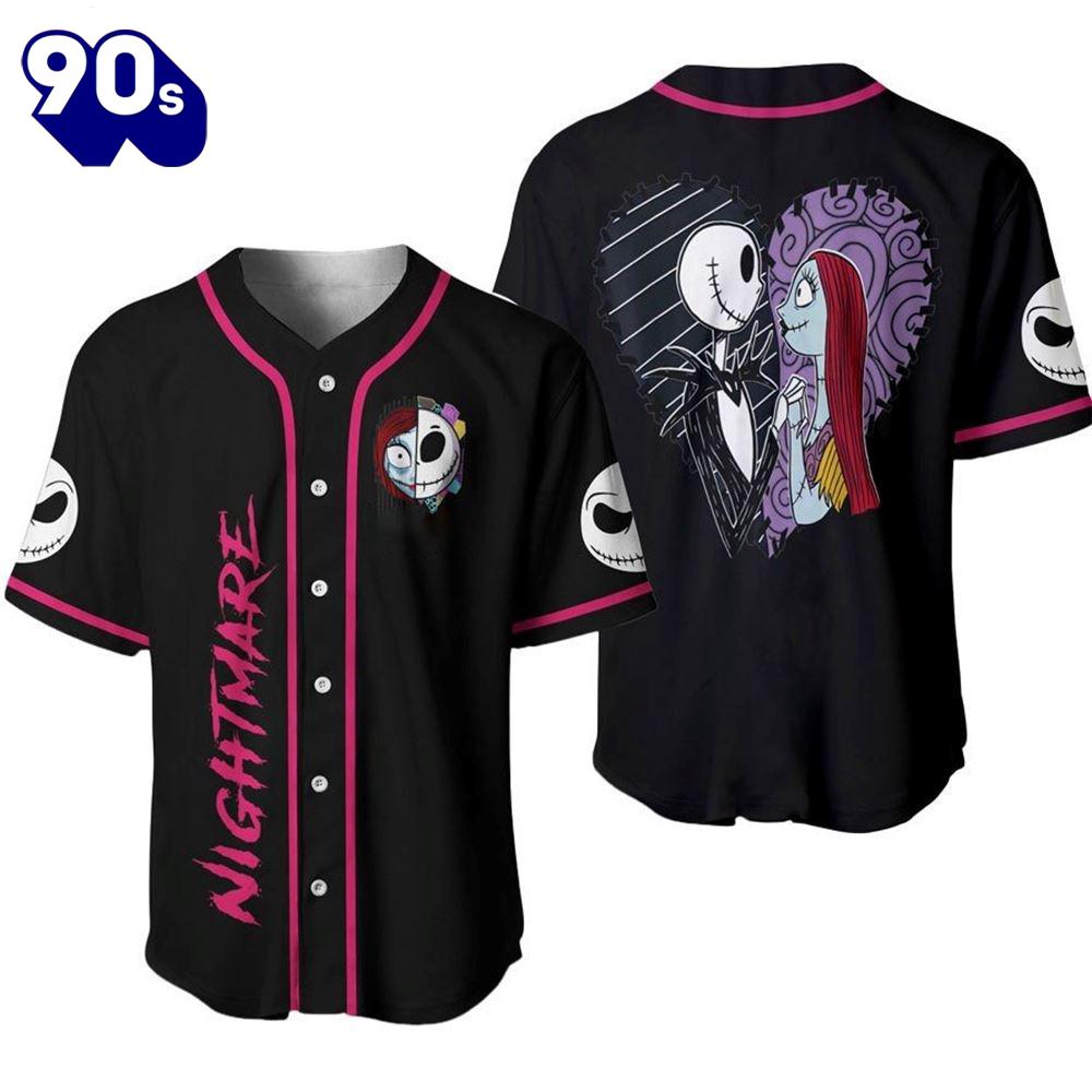 Nightmare Jack Skellington And Sally Baseball Jersey Gift For Fans Nightmare Jack Skellington And Sally Baseball Jersey Gift For Fans