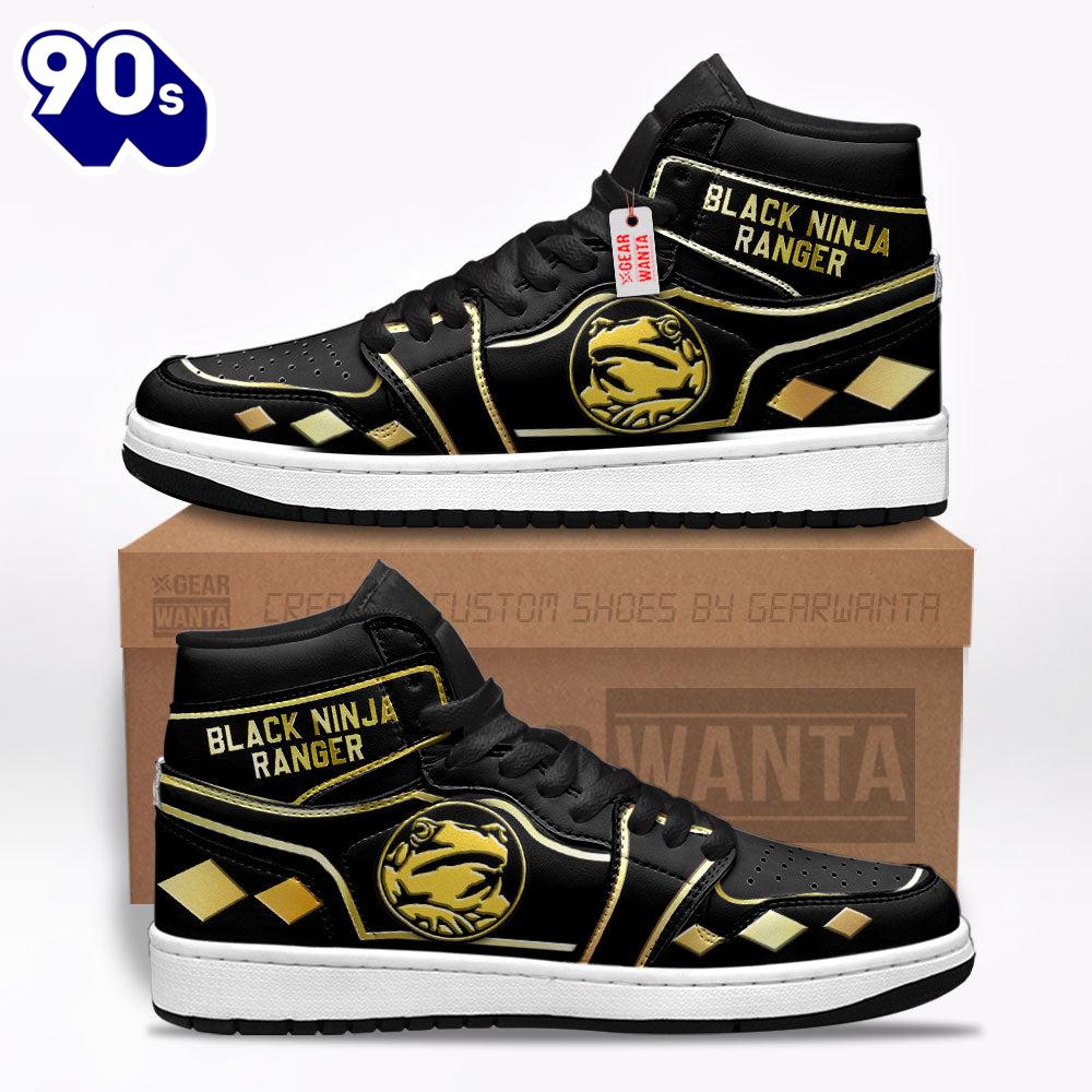 Ninja Black Ranger Mighty Morphin J1 Shoes Custom Sneakers Ninja Black Ranger Mighty Morphin J1 Shoes Custom Sneakers