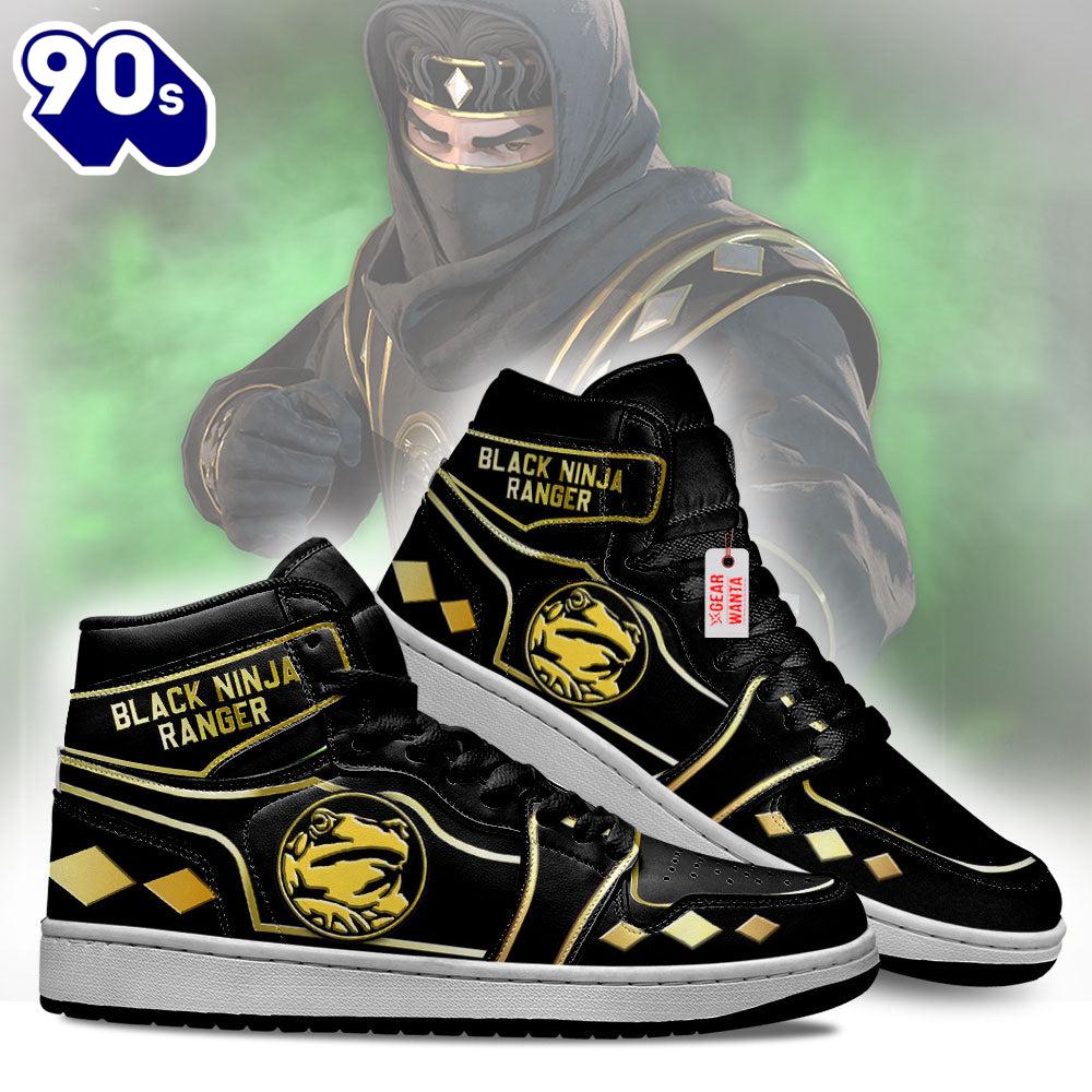 Ninja Black Ranger Mighty Morphin J1 Shoes Custom Sneakers Ninja Black Ranger Mighty Morphin J1 Shoes Custom Sneakers