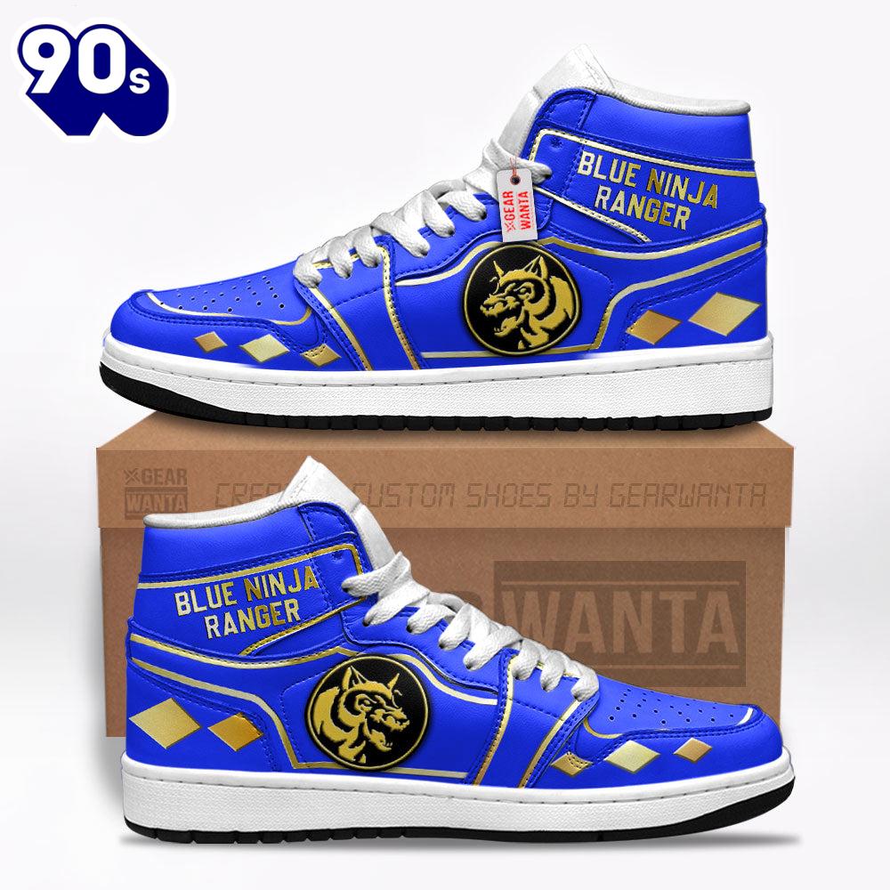 Ninja Blue Ranger Mighty Morphin J1 Shoes Custom Sneakers Ninja Blue Ranger Mighty Morphin J1 Shoes Custom Sneakers