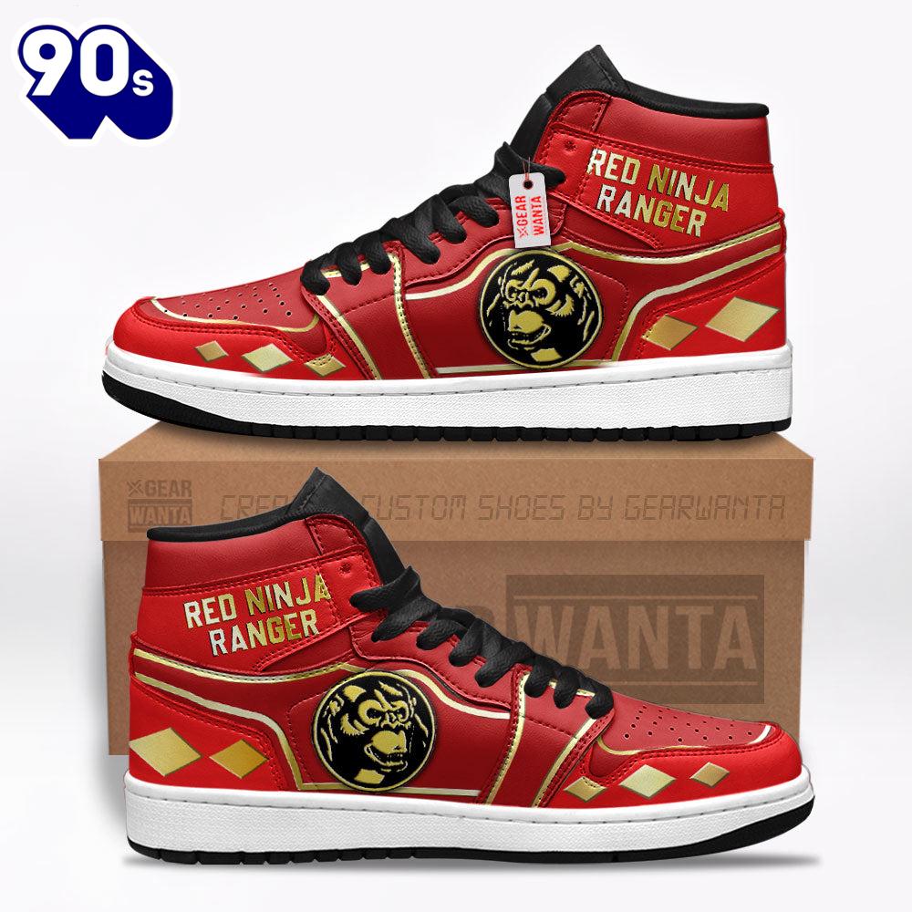 Ninja Red Ranger Mighty Morphin J1 Shoes Custom Sneakers Ninja Red Ranger Mighty Morphin J1 Shoes Custom Sneakers