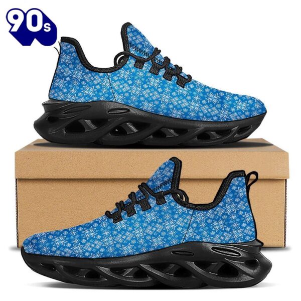 Nordic Knitted Christmas Print Pattern Black Max Soul Shoes