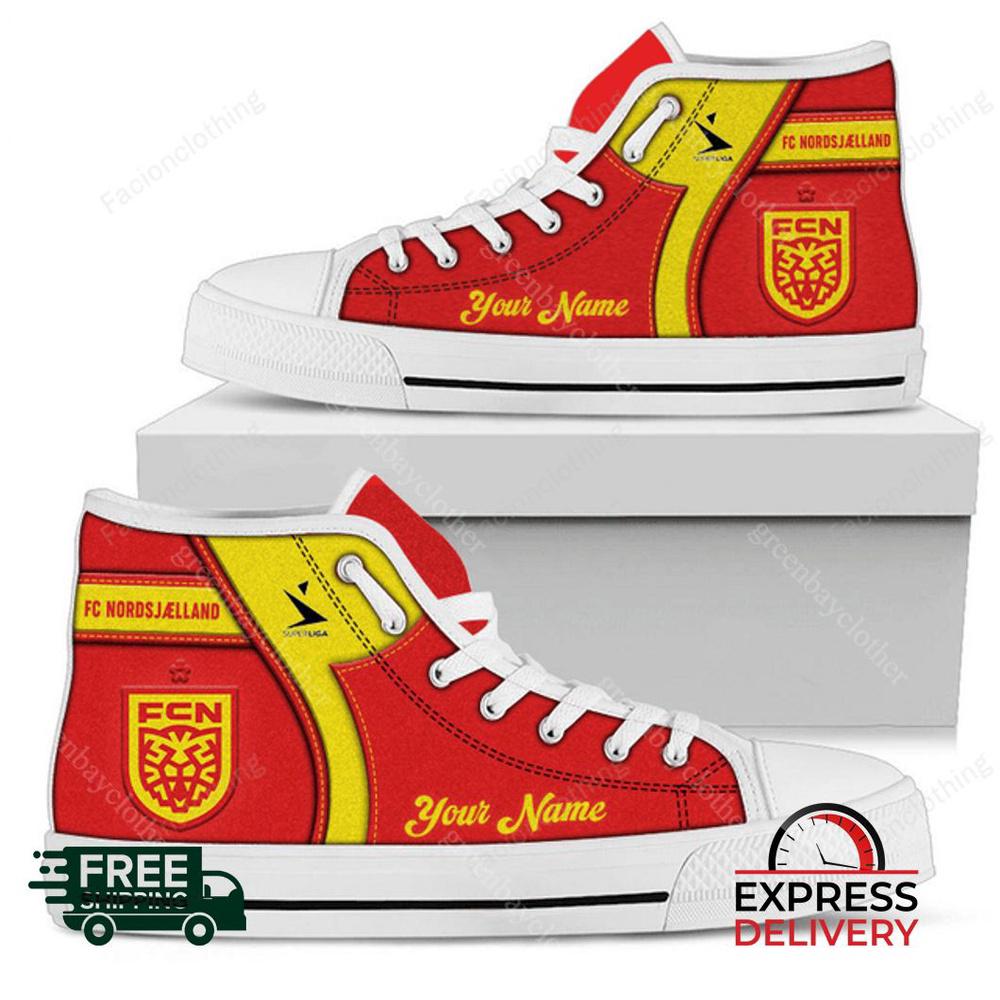 Nordsjaelland Personalized High Top Canvas Shoes Nordsjaelland Personalized High Top Canvas Shoes