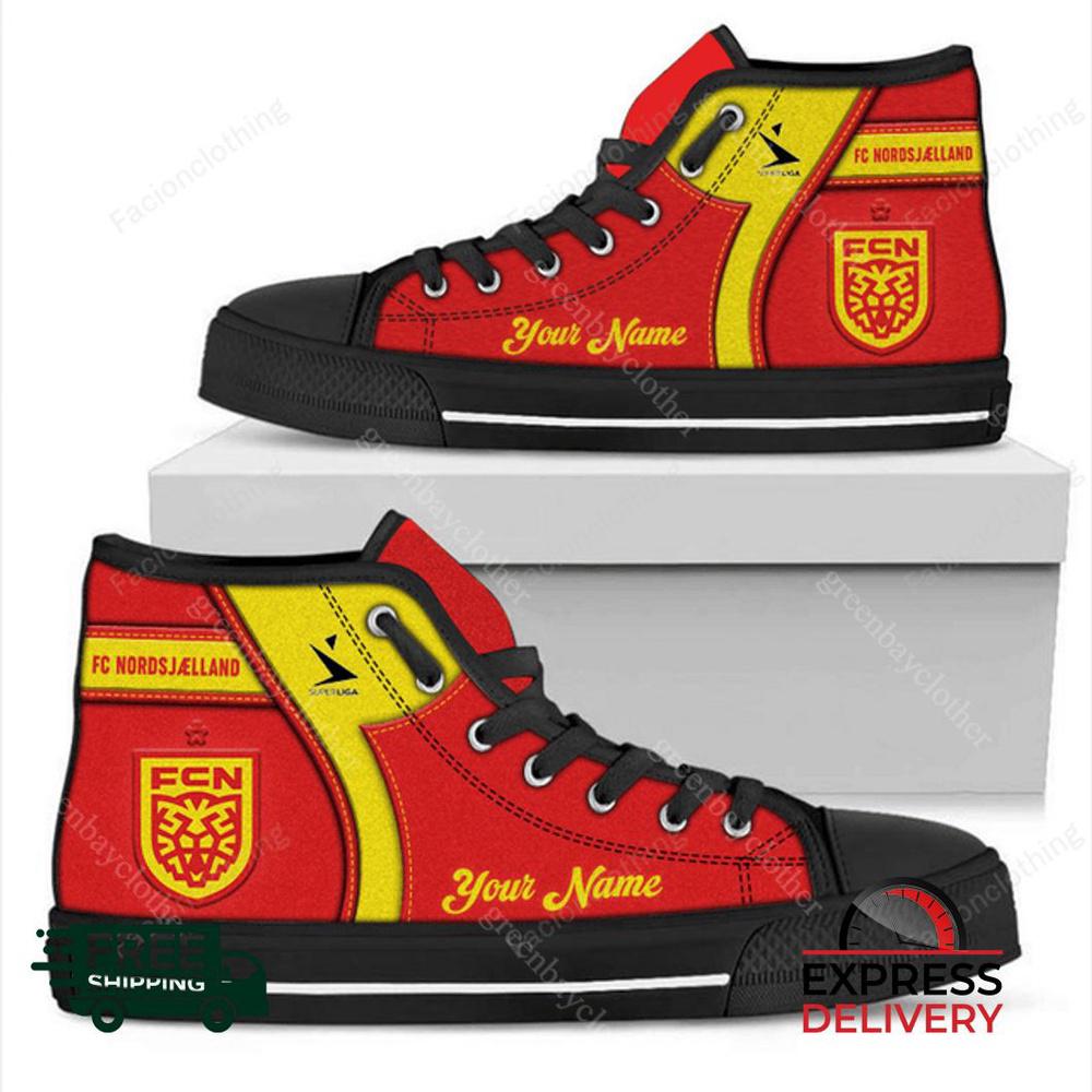 Nordsjaelland Personalized High Top Canvas Shoes Nordsjaelland Personalized High Top Canvas Shoes