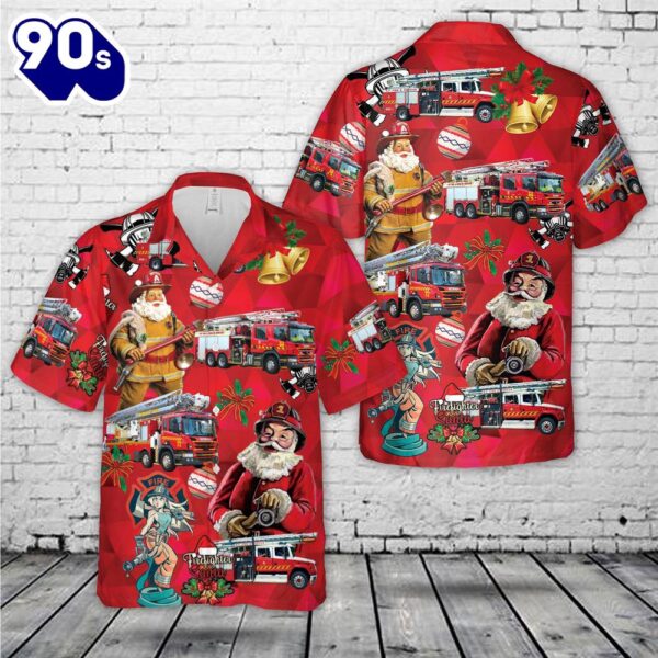 Northern Territory Fire and Rescue Service NTFRS Fleet Christmas Hawaiian Shirt
