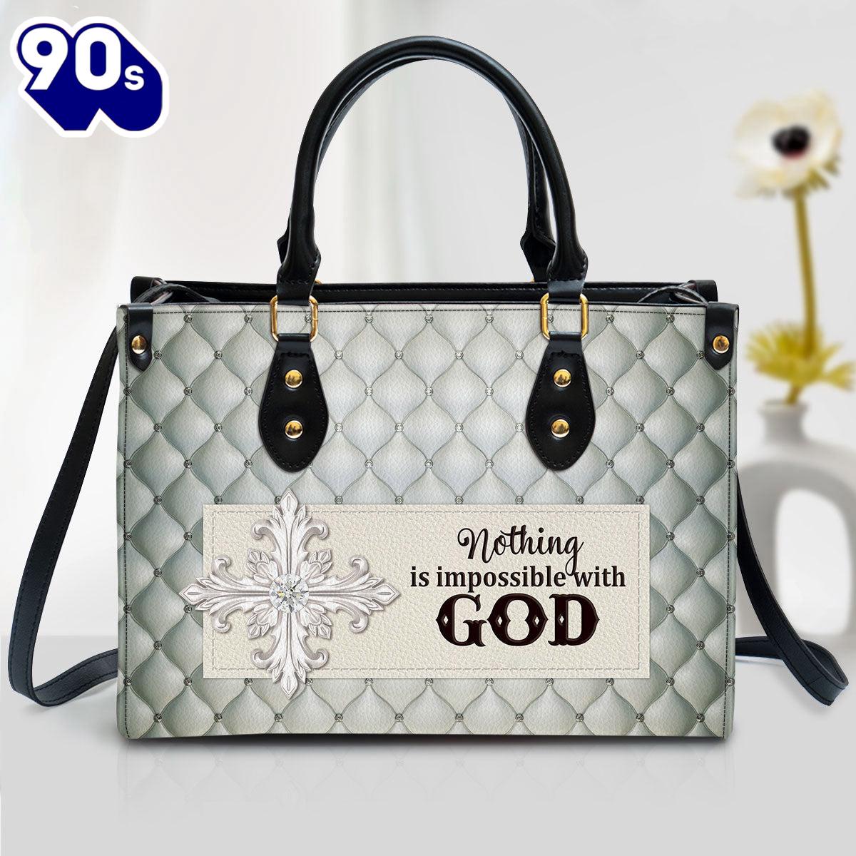 Nothing Is Impossible With God Beautiful Leather Handbag Christ Gifts Leather Bags Gift For Women Christmas Nothing Is Impossible With God Beautiful Leather Handbag Christ Gifts Leather Bags Gift For Women Christmas