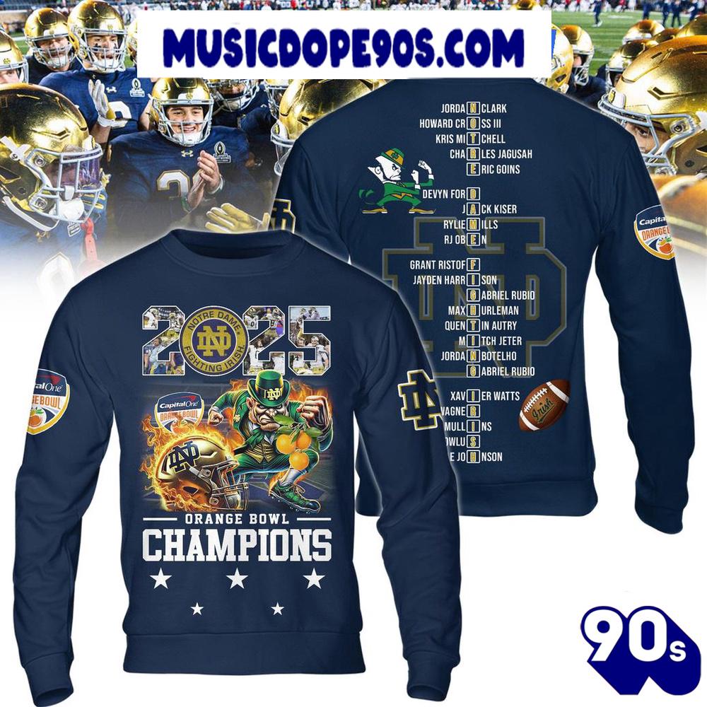 Notre Dame Fighting Irish 2025 Orange Bowl Champions For Fans Trending Hoodie Notre Dame Fighting Irish 2025 Orange Bowl Champions For Fans Trending Hoodie