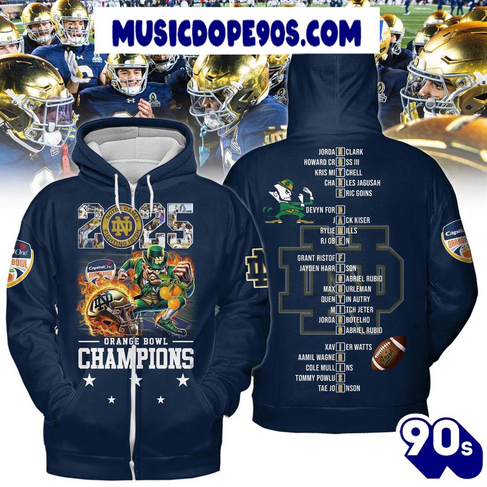 Notre Dame Fighting Irish 2025 Orange Bowl Champions For Fans Trending Hoodie Notre Dame Fighting Irish 2025 Orange Bowl Champions For Fans Trending Hoodie