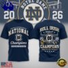 Notre Dame Fighting Irish NCAA Road to Glory 2026 Football Champions 3D Shirt , Trending NCAA 3D Tee
