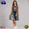 Notre Dame Fighting Irish NCAA Sporty Floral Elegance Women’s Sleeveless Dress, NCAA Sleeveless Dress