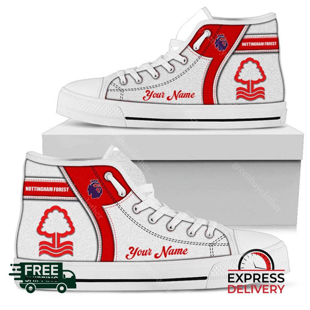Nottingham Forest F.C Personalzied High Top Canvas Shoes Nottingham Forest F.C Personalzied High Top Canvas Shoes