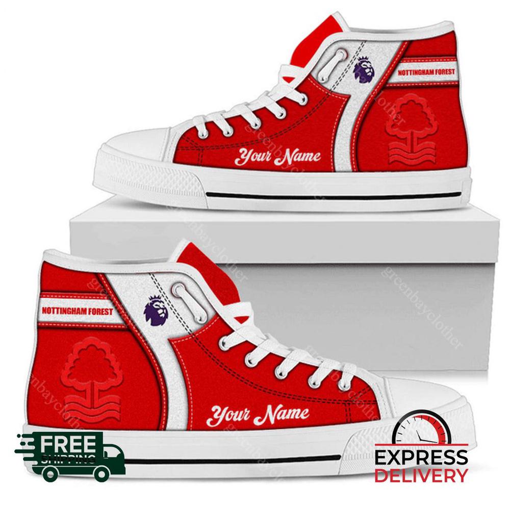 Nottingham Forest F.C Personalzied High Top Canvas Shoes Nottingham Forest F.C Personalzied High Top Canvas Shoes
