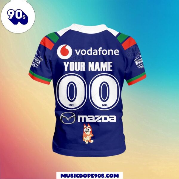 NRL New Zealand Warriors Custom Name Number Bluey Jersey Kids T-shirt