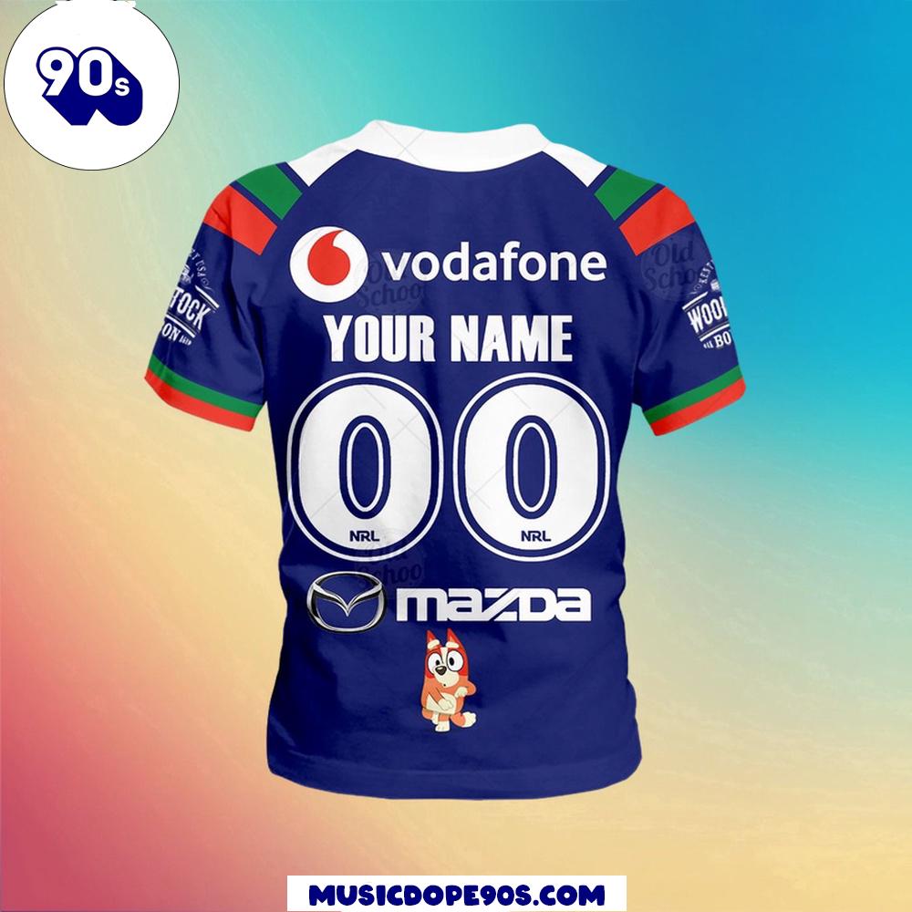 NRL New Zealand Warriors Custom Name Number Bluey Jersey Kids T-shirt NRL New Zealand Warriors Custom Name Number Bluey Jersey Kids T-shirt