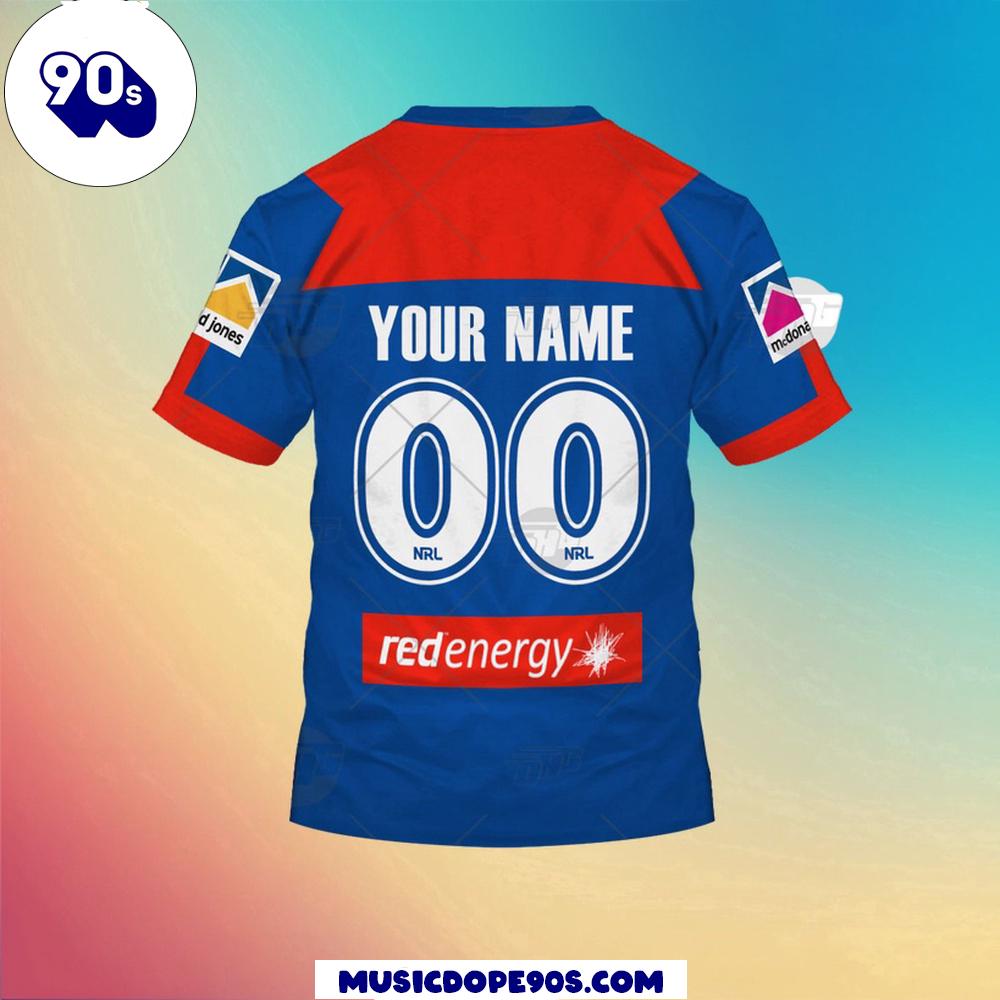 NRL Newcastle Knights Custom Name Number Home Jersey Kids 3D T-Shirt NRL Newcastle Knights Custom Name Number Home Jersey Kids 3D T-Shirt