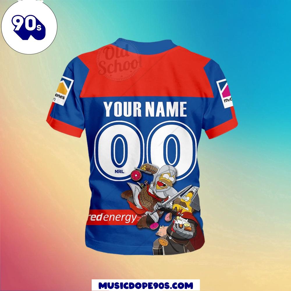 NRL Newcastle Knights Custom Name Number x The Simpsons Halloween Kids T-shirt NRL Newcastle Knights Custom Name Number x The Simpsons Halloween Kids T-shirt