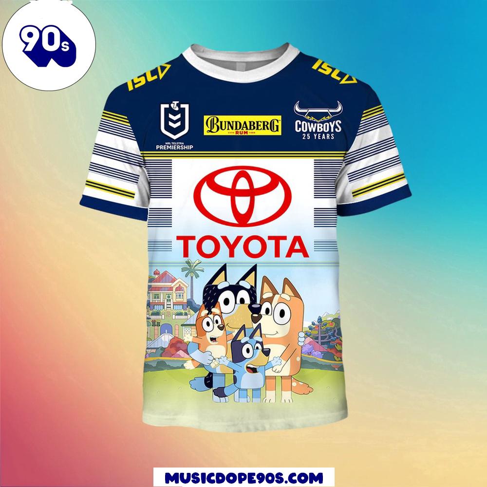 NRL North Queensland Cowboys Bluey Jersey Kids T-shirt NRL North Queensland Cowboys Bluey Jersey Kids T-shirt