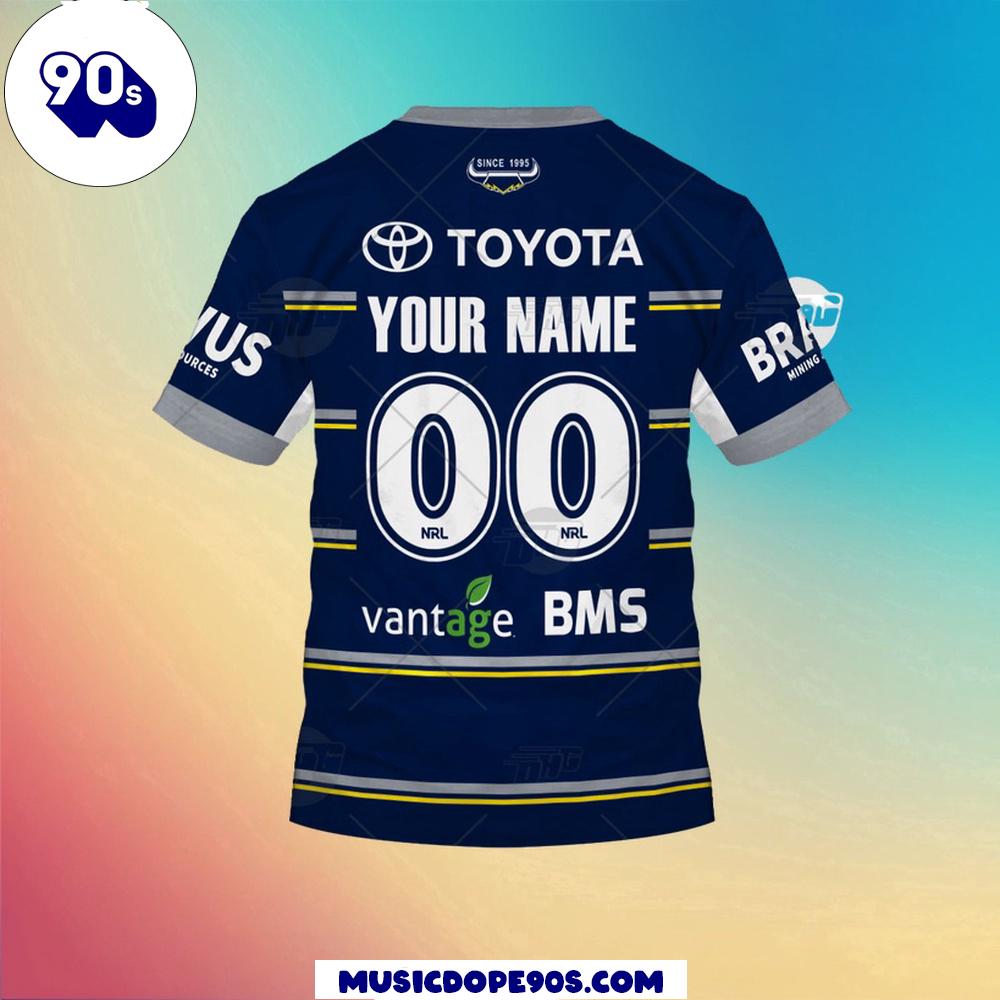 NRL North Queensland Cowboys Custom Name Number Home Jersey Kids 3D T-Shirt NRL North Queensland Cowboys Custom Name Number Home Jersey Kids 3D T-Shirt