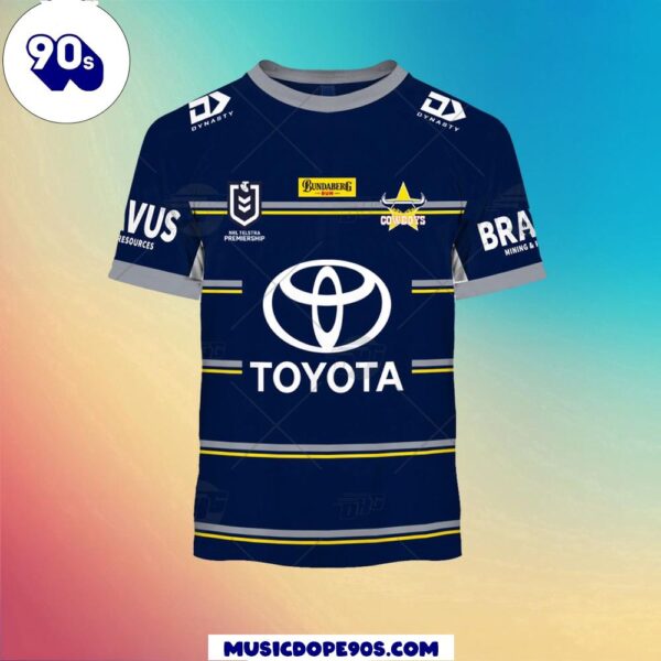 NRL North Queensland Cowboys Custom Name Number Home Jersey Kids 3D T-Shirt