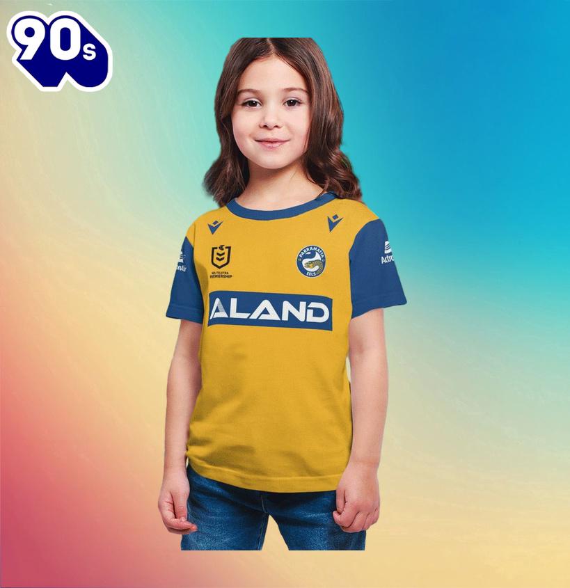 NRL Parramatta Eels Custom Name Number Away Jersey Kids T-shirt NRL Parramatta Eels Custom Name Number Away Jersey Kids T-shirt