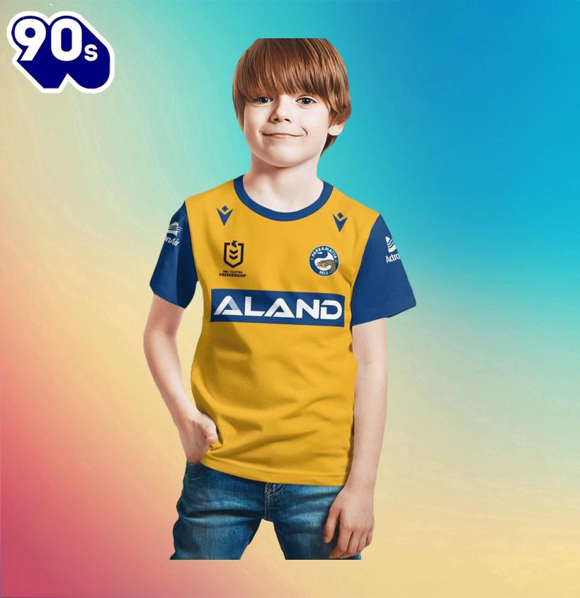 NRL Parramatta Eels Custom Name Number Away Jersey Kids T-shirt NRL Parramatta Eels Custom Name Number Away Jersey Kids T-shirt