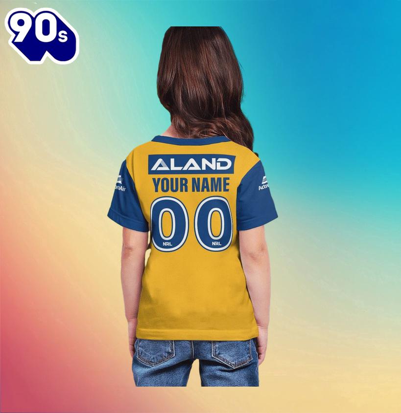 NRL Parramatta Eels Custom Name Number Away Jersey Kids T-shirt NRL Parramatta Eels Custom Name Number Away Jersey Kids T-shirt