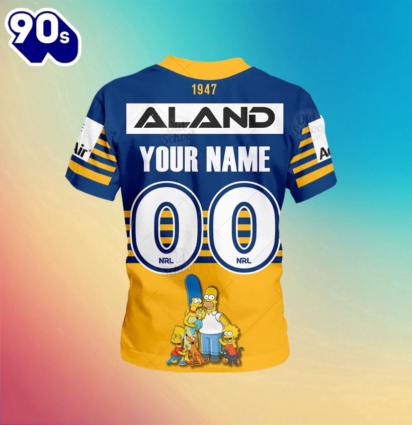 NRL Parramatta Eels Custom Name Number x The Simpsons Halloween Kids T-shirt NRL Parramatta Eels Custom Name Number x The Simpsons Halloween Kids T-shirt