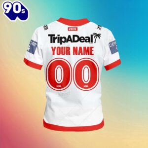 NRL St. George Illawarra Dragons Custom Name Number Home Jersey Kids T-shirt 1 NRL St. George Illawarra Dragons Custom Name Number Home Jersey Kids T-shirt