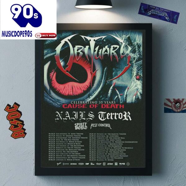 Obituary 36 Years Of Cause Of Death Tour 2025 Tour Dates Canvas