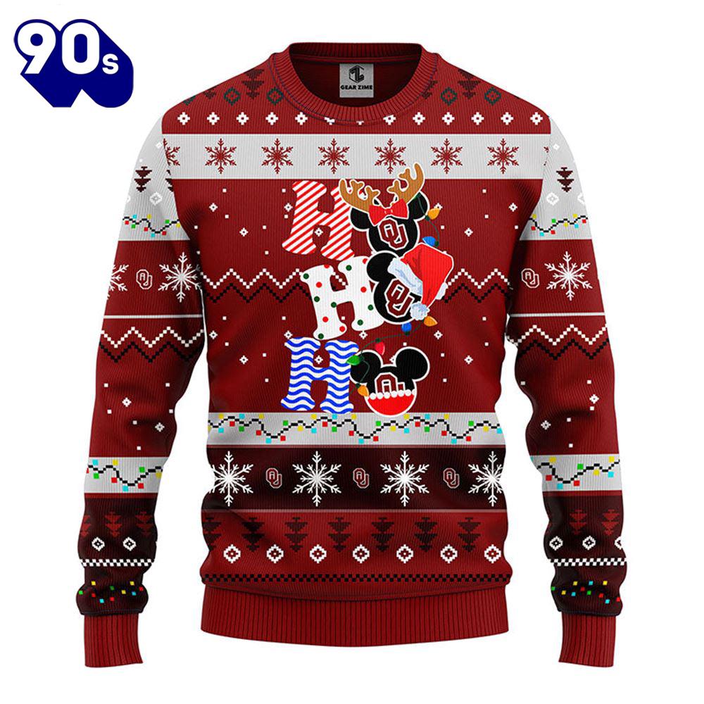 Oklahoma Sooners Hohoho Mickey Christmas Ugly Sweater Gift Christmas Oklahoma Sooners Hohoho Mickey Christmas Ugly Sweater Gift Christmas