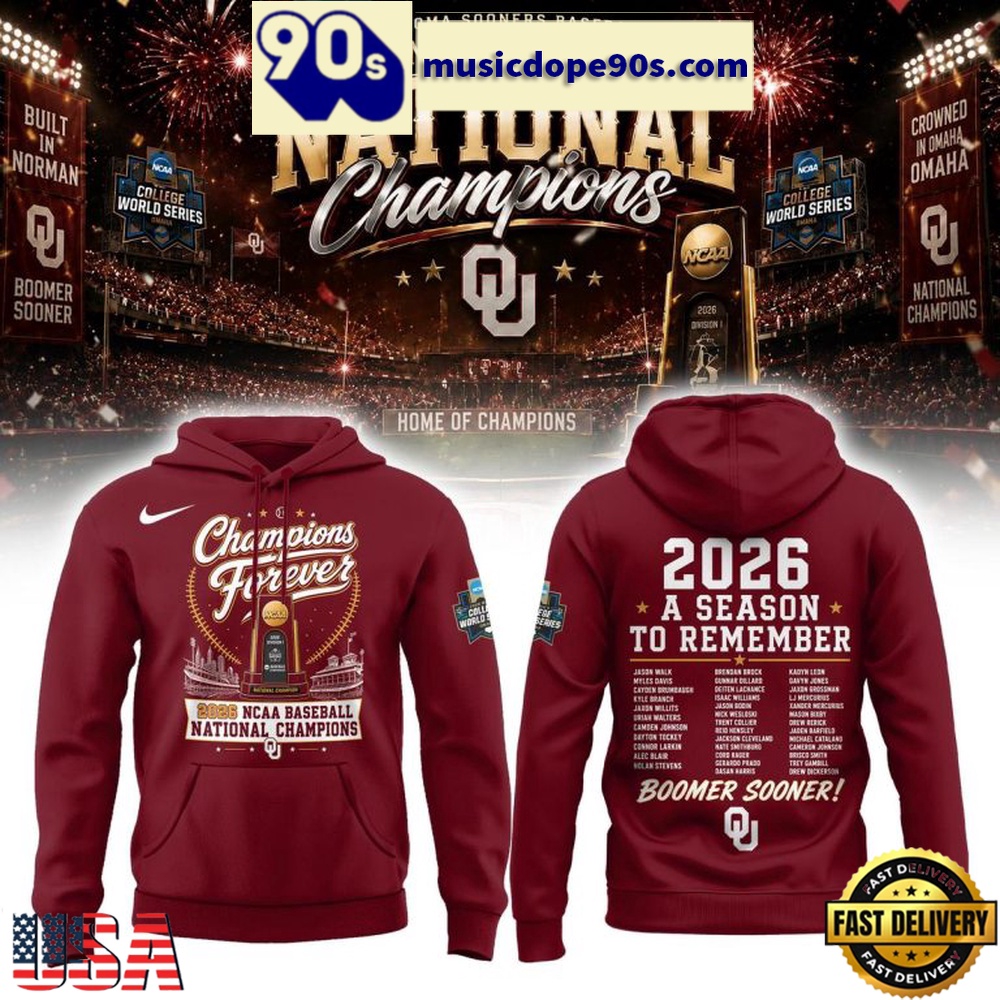 Oklahoma Sooners NCAA Baseball National Champions All Over Print Hoodie Oklahoma Sooners NCAA Baseball National Champions All Over Print Hoodie