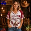 Oklahoma Sooners NCAA Bow and Floral Team Spirit V Neck T Shirt, Trending NCAA V Neck